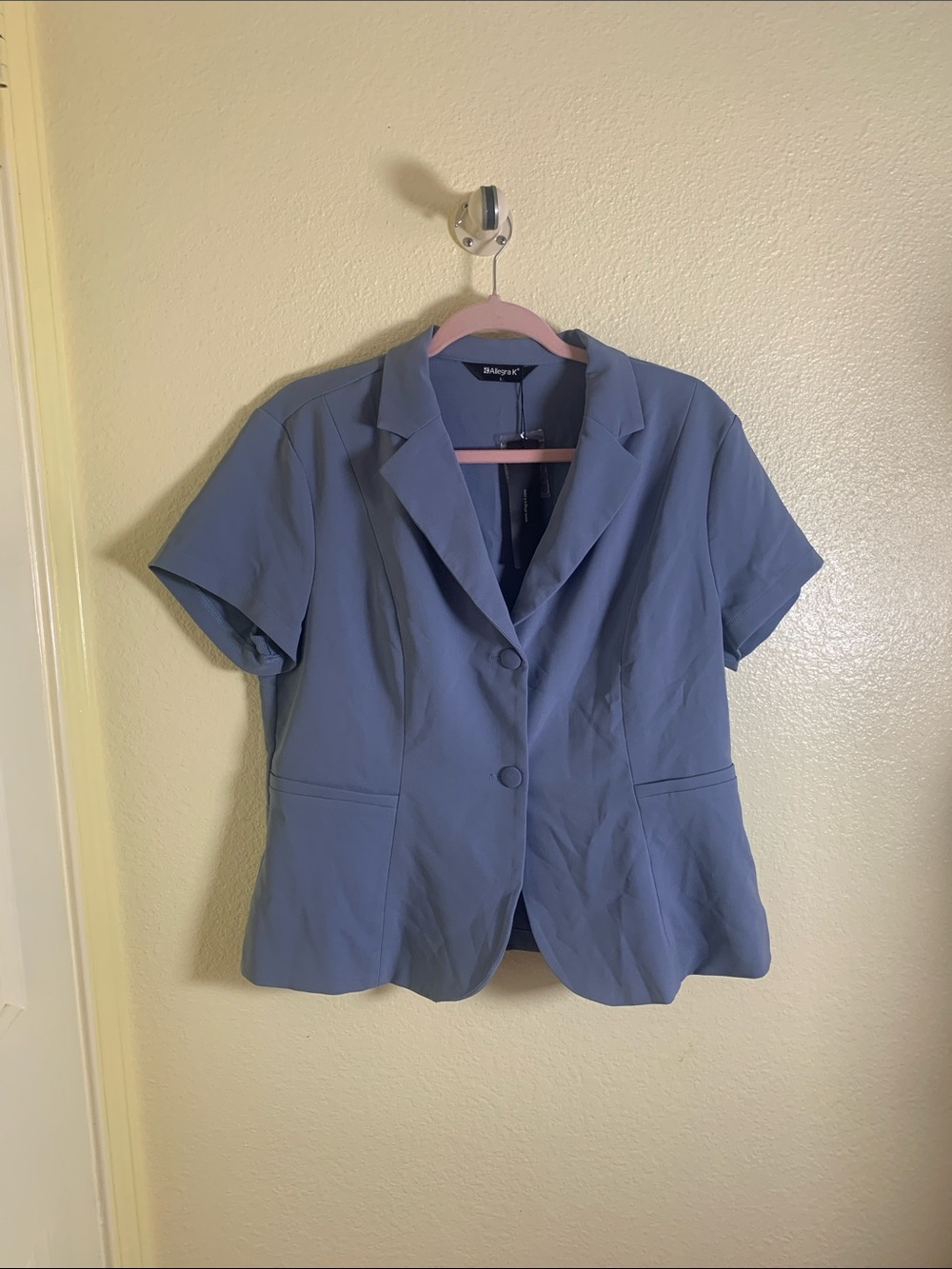 NWOT Allegra K Short Sleeve Blazer in Slate Blue, Size L